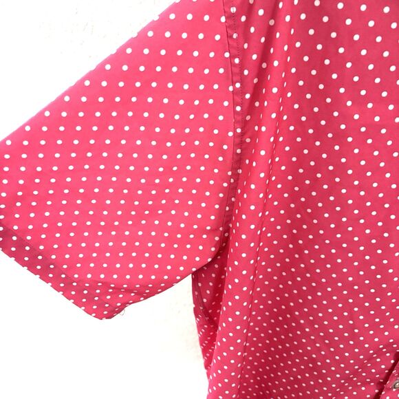 Dixxon Flannel Company Men's 2X Dark Pink White Polka Dot Lumbergh S/S Shirt - Picture 5 of 8